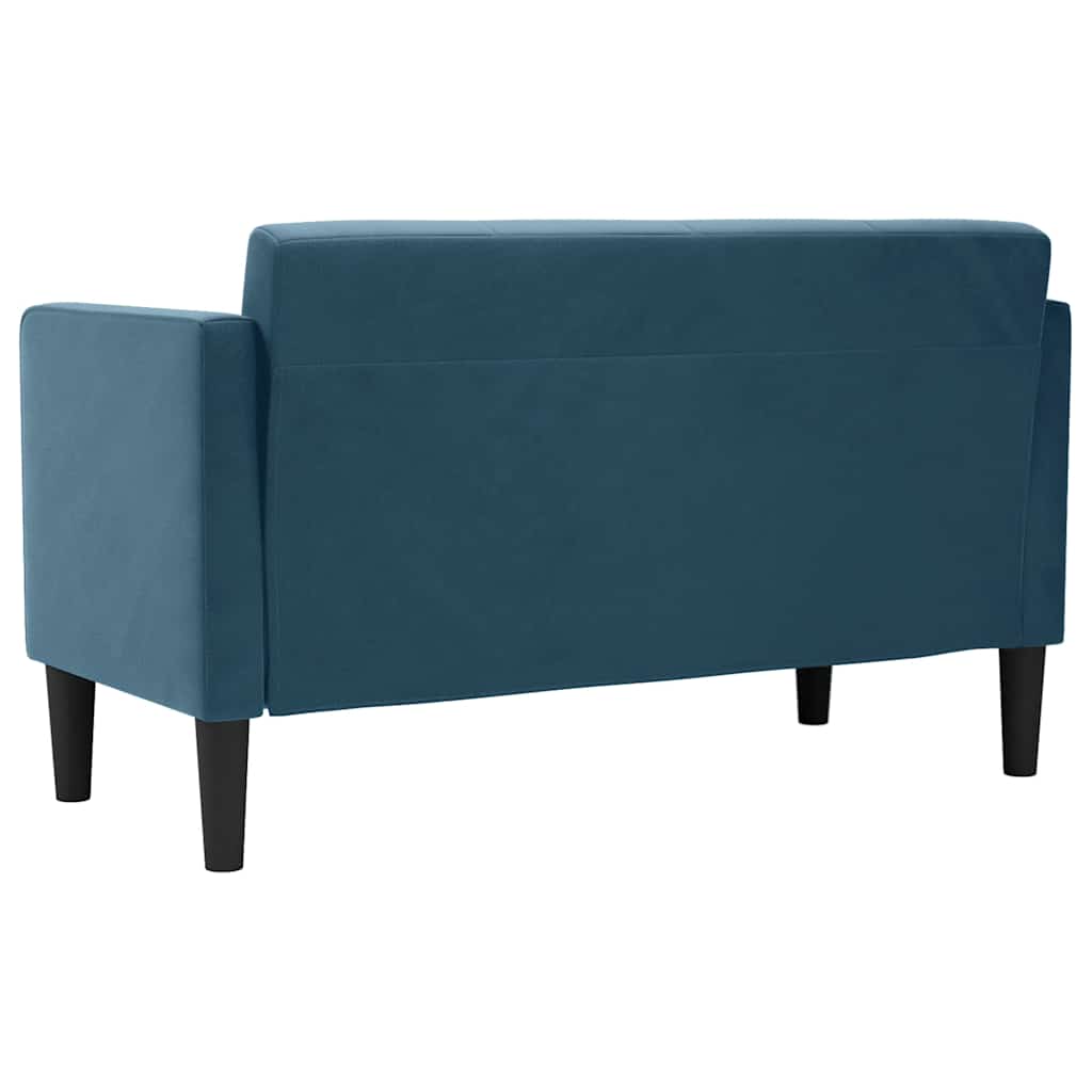 Canapé deux places bleu 111 cm velours - XIOS