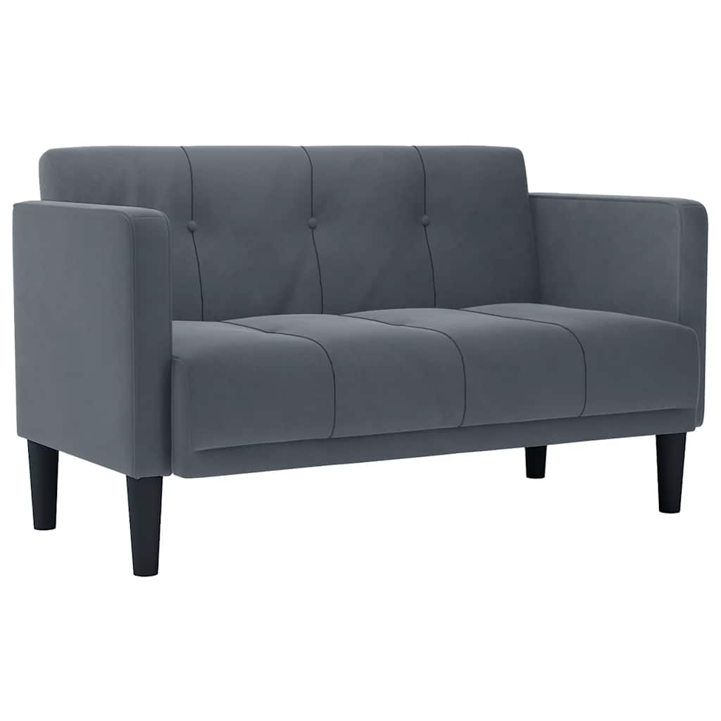 Canapé deux places gris foncé 111 cm velours - XIOS