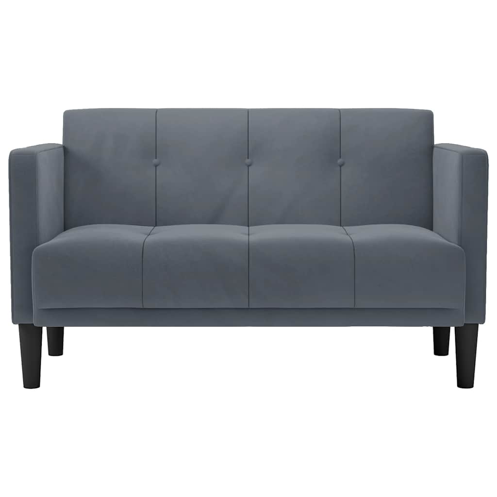 Canapé deux places gris foncé 111 cm velours - XIOS