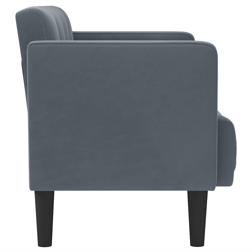 Canapé deux places gris foncé 111 cm velours - XIOS
