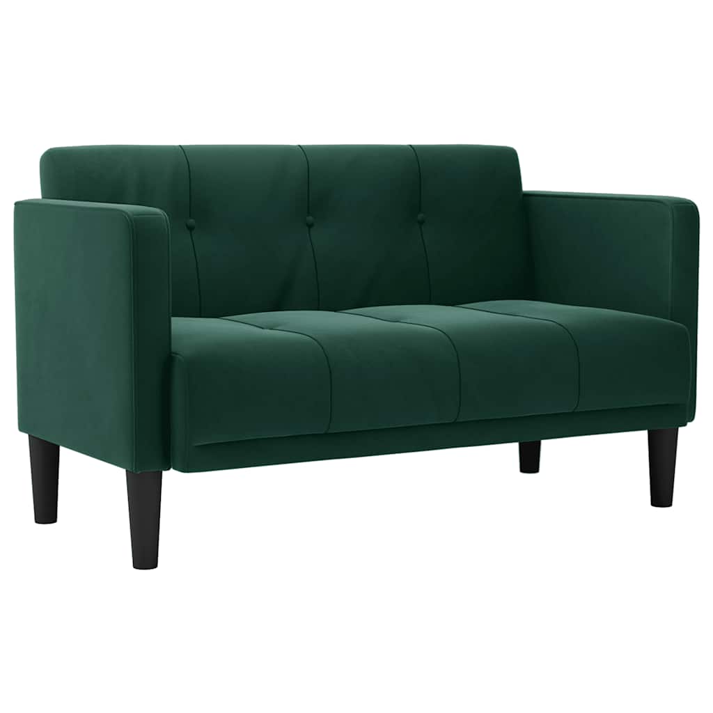Canapé deux places vert foncé 111 cm velours - XIOS