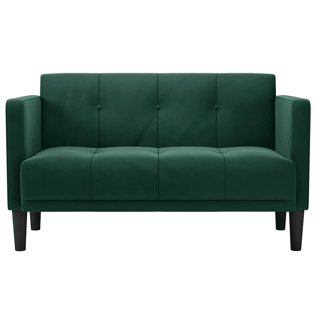 Canapé deux places vert foncé 111 cm velours - XIOS
