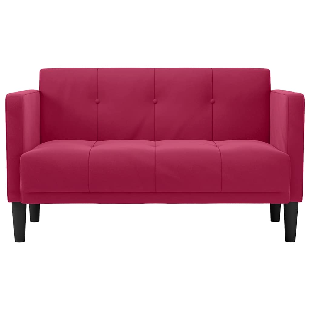 Canapé deux places rouge vin 111 cm velours - XIOS
