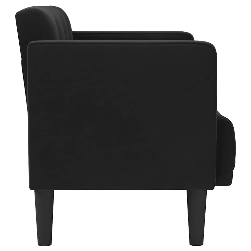 Canapé deux places noir 111 cm velours - XIOS
