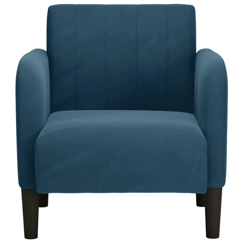 Fauteuil canapé avec accoudoirs velours bleu 54 cm - XIOS
