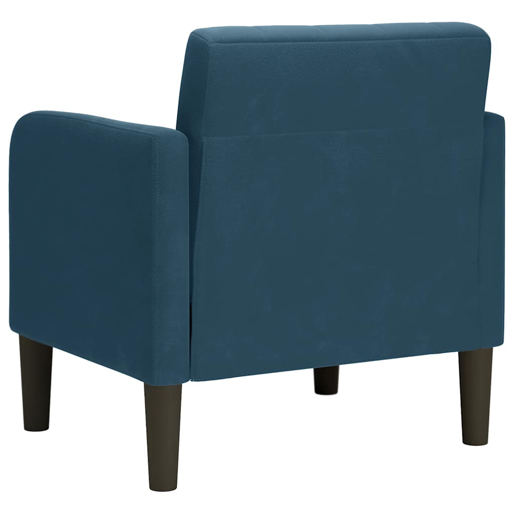 Fauteuil canapé avec accoudoirs velours bleu 54 cm - XIOS