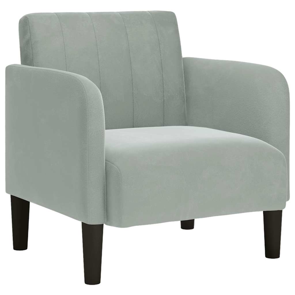 Fauteuil avec accoudoirs gris clair 54 cm velours - XIOS