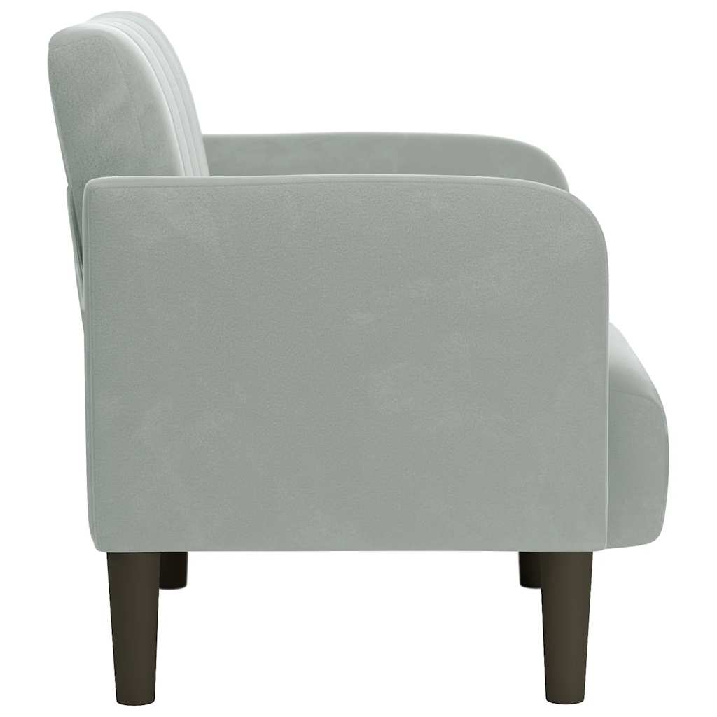 Fauteuil avec accoudoirs gris clair 54 cm velours - XIOS