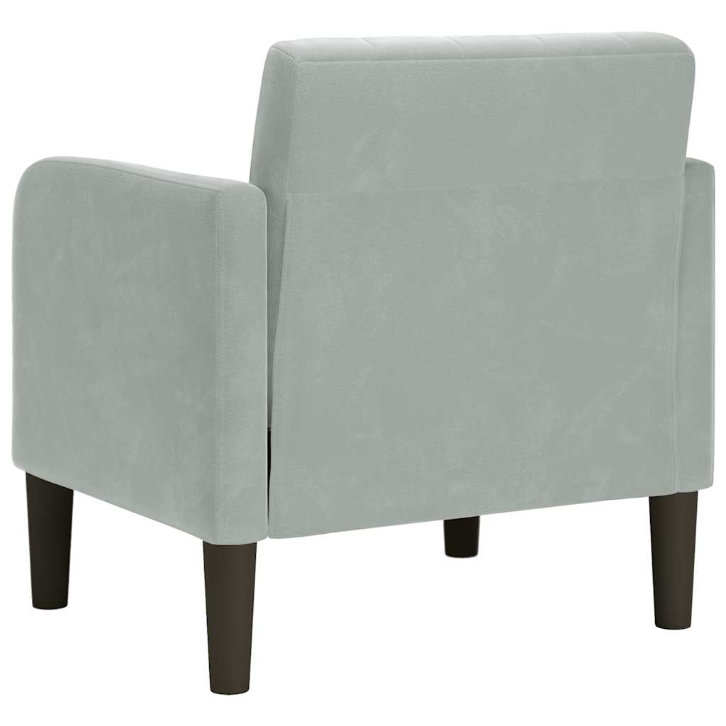 Fauteuil avec accoudoirs gris clair 54 cm velours - XIOS