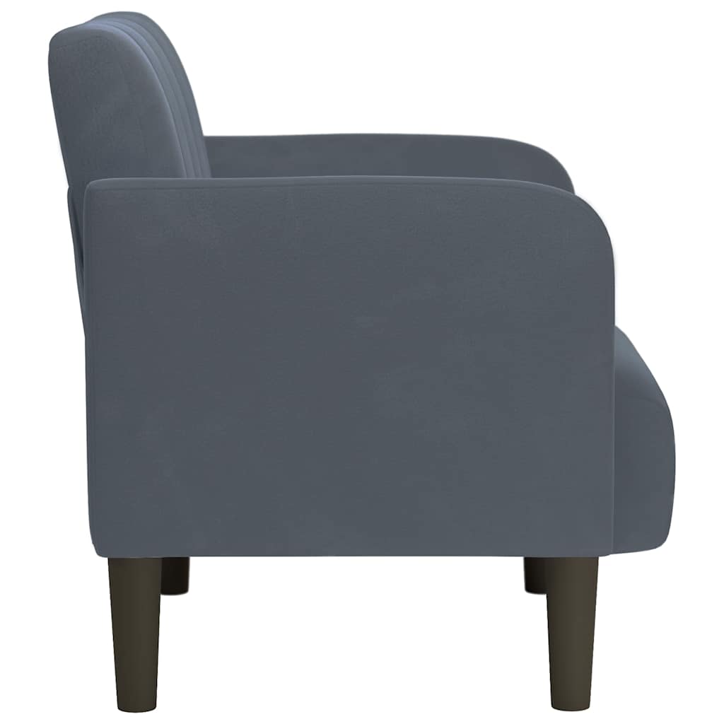Fauteuil avec accoudoirs gris foncé 54 cm velours - XIOS