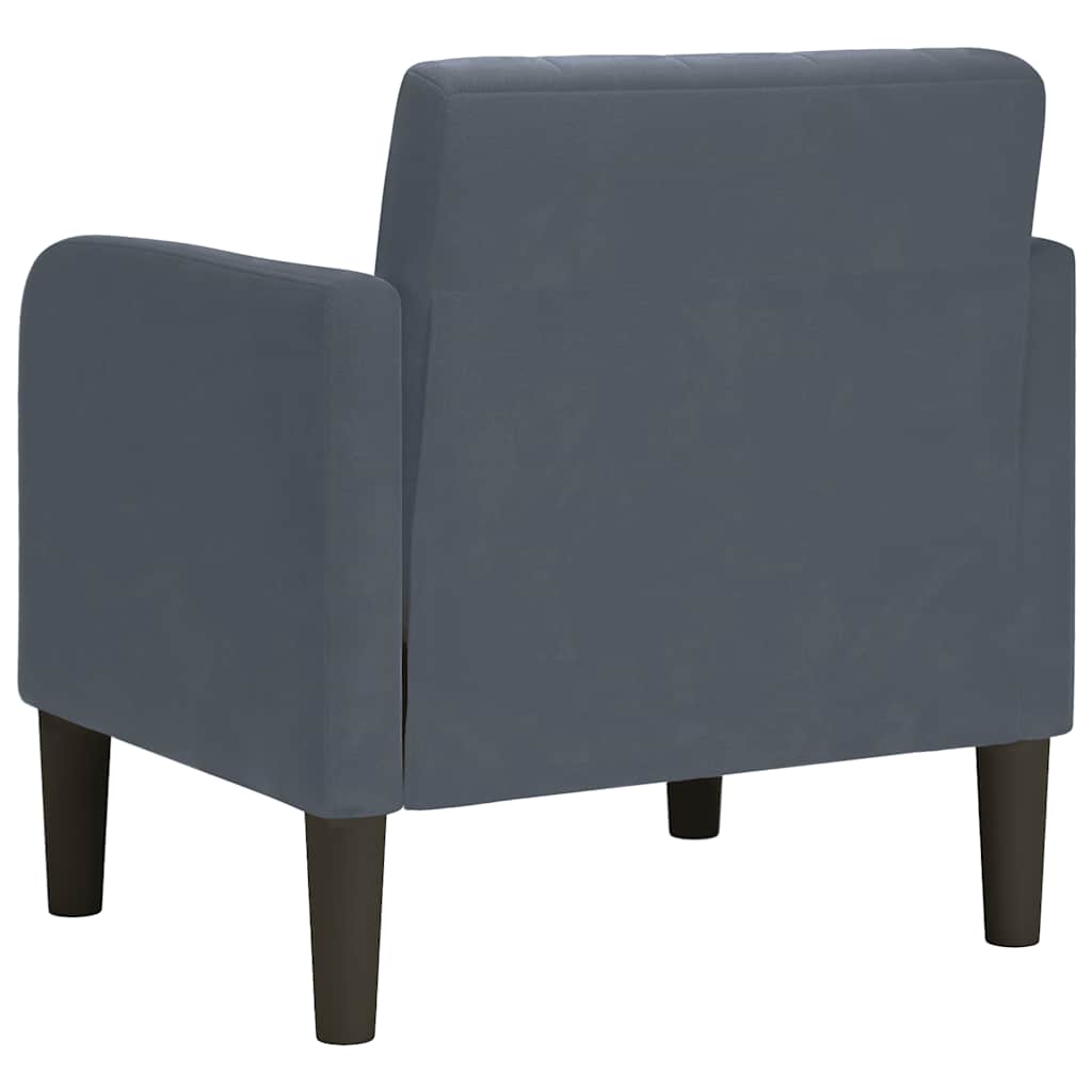 Fauteuil avec accoudoirs gris foncé 54 cm velours - XIOS