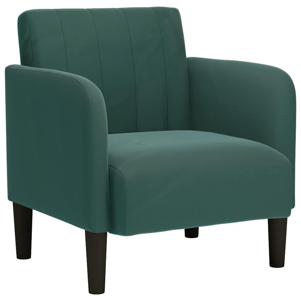 Fauteuil avec accoudoirs vert foncé 54 cm velours - XIOS