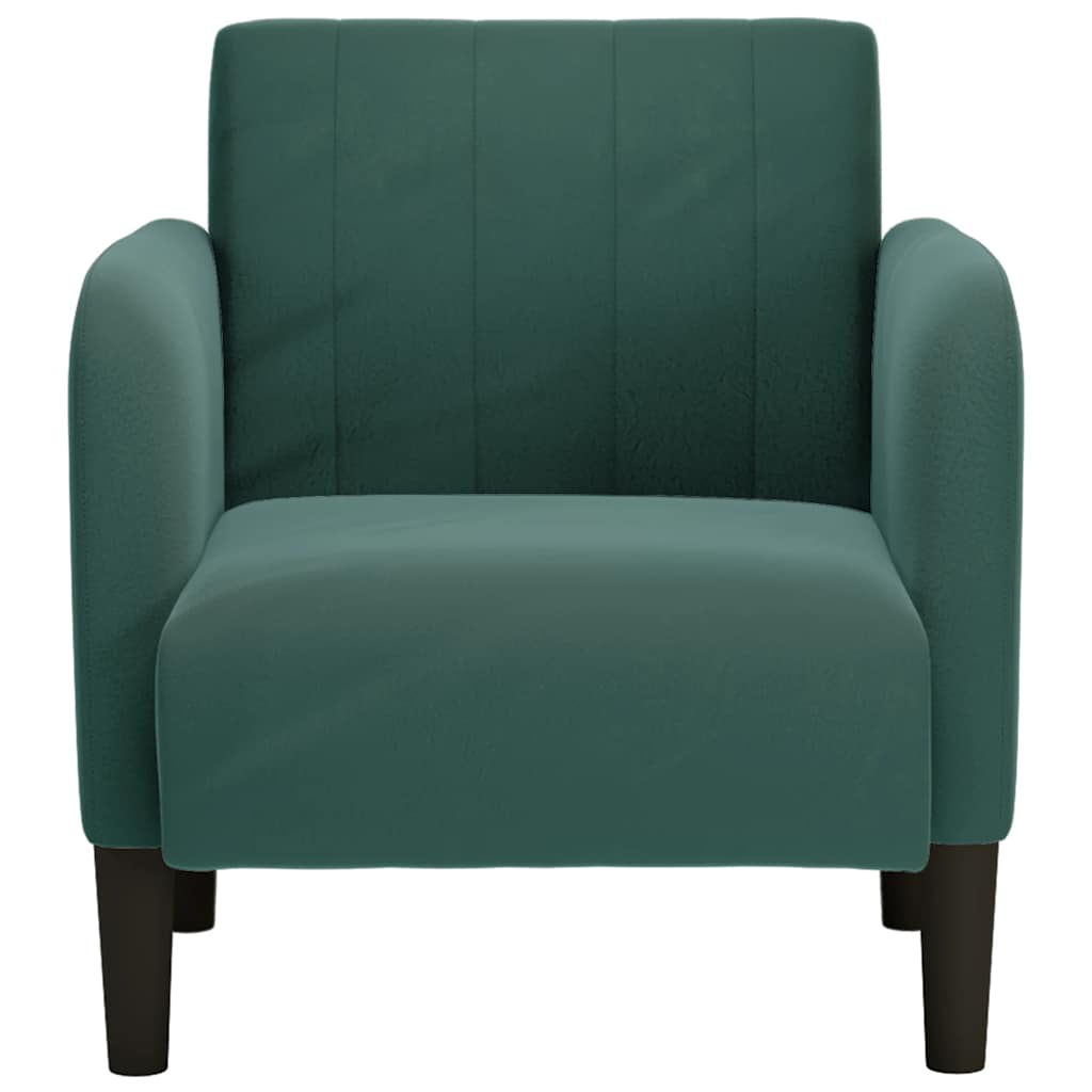 Fauteuil avec accoudoirs vert foncé 54 cm velours - XIOS