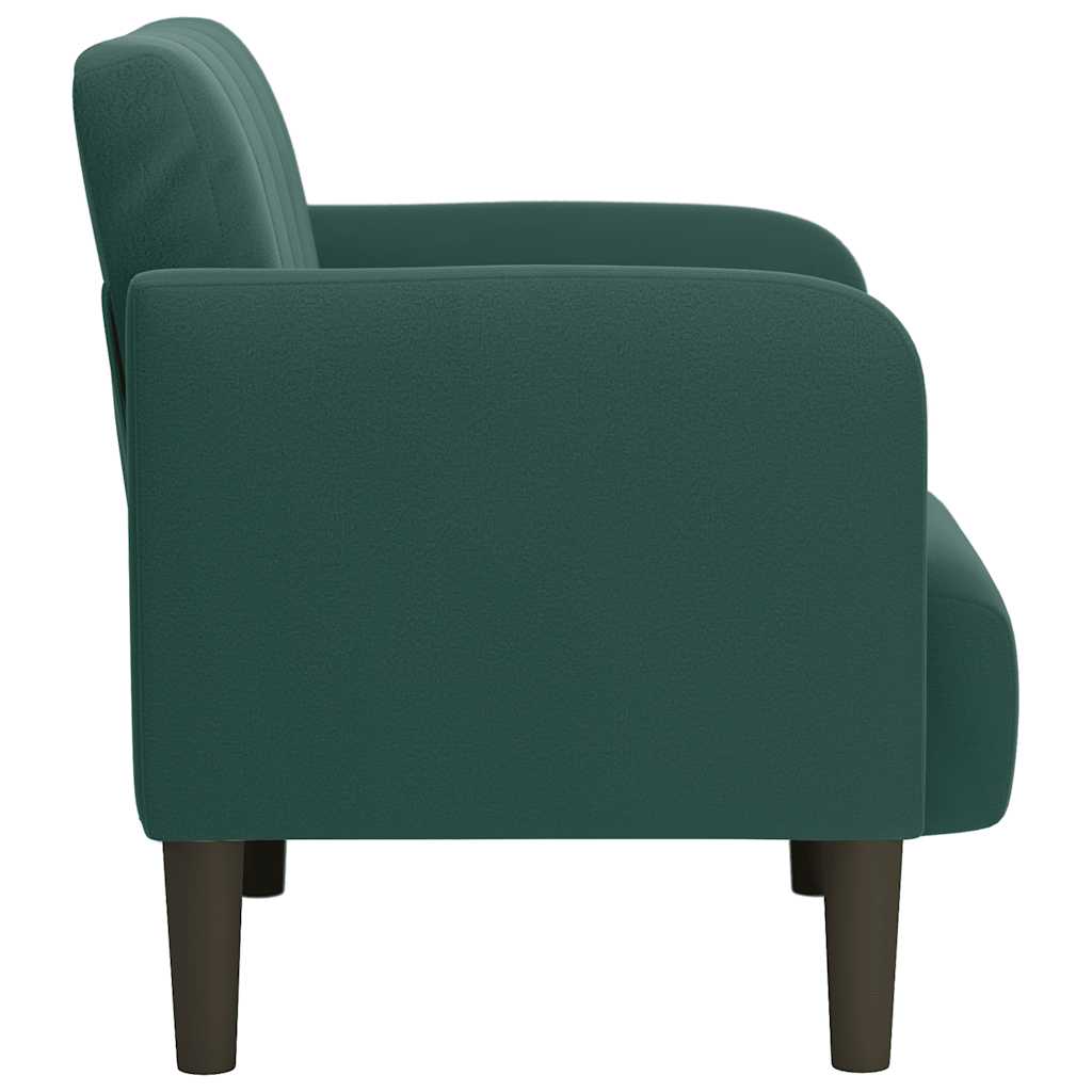 Fauteuil avec accoudoirs vert foncé 54 cm velours - XIOS