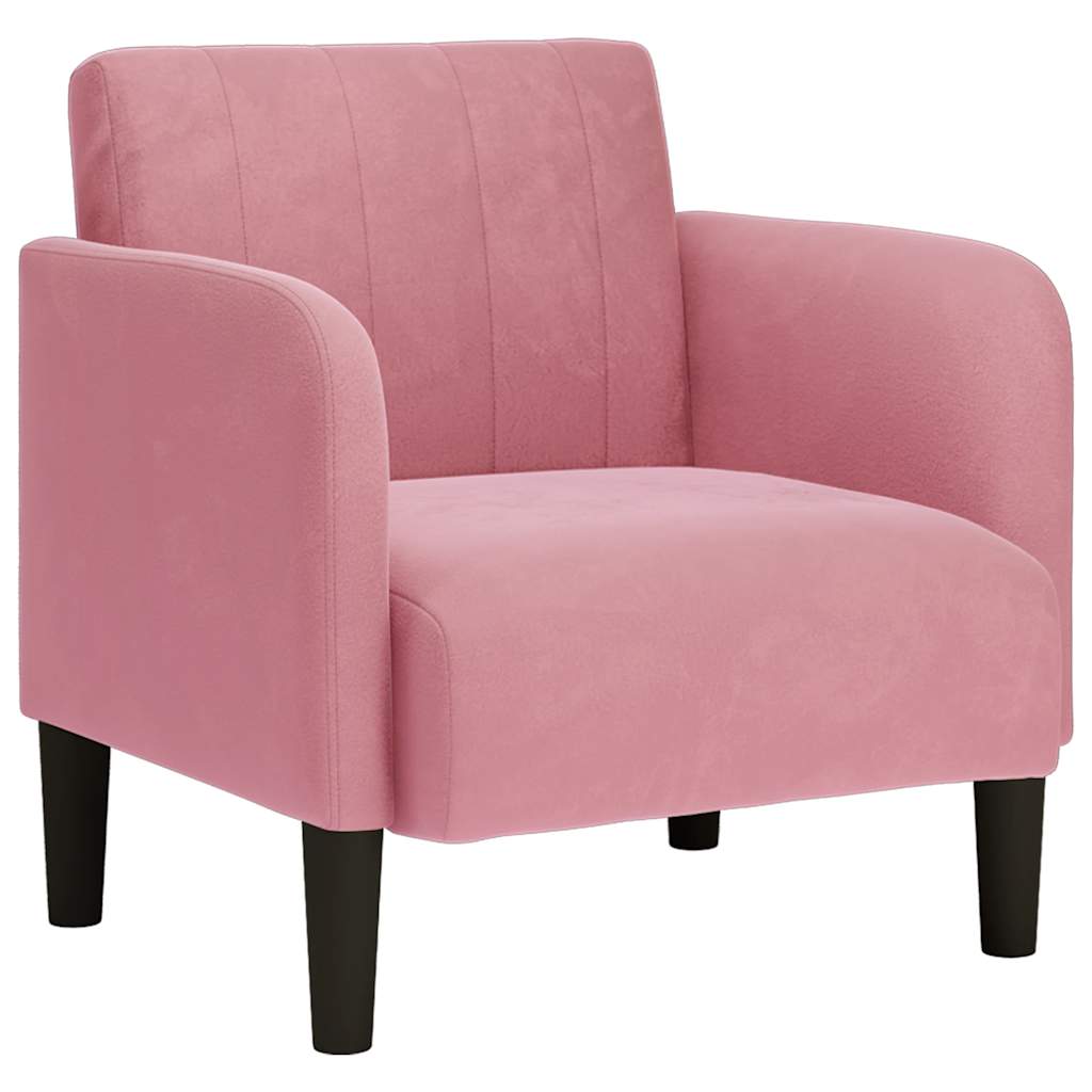 Fauteuil avec accoudoirs rose 54 cm velours - XIOS