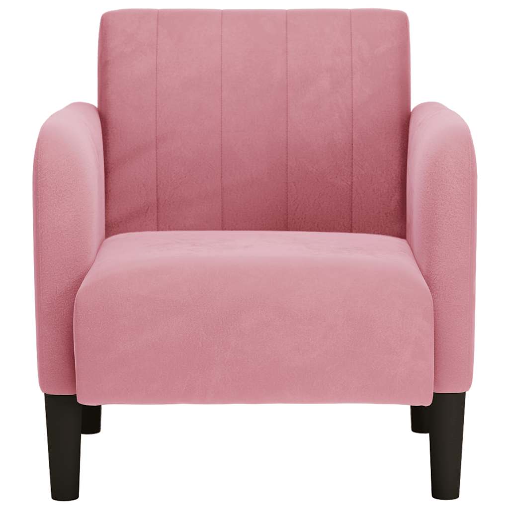 Fauteuil avec accoudoirs rose 54 cm velours - XIOS