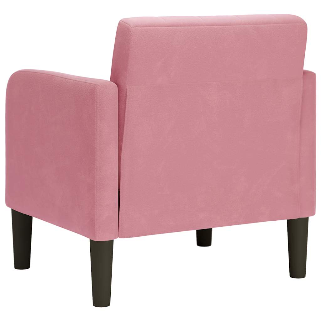 Fauteuil avec accoudoirs rose 54 cm velours - XIOS
