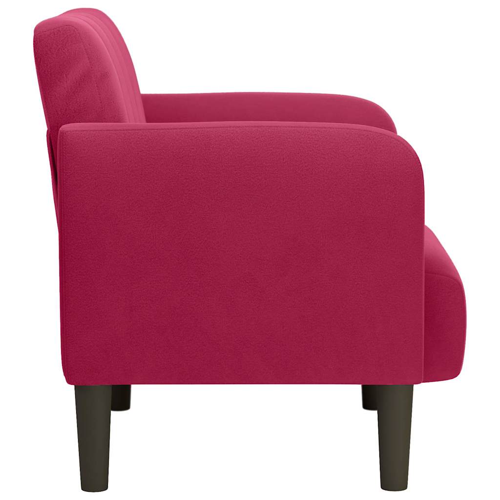 Fauteuil avec accoudoirs rouge bordeaux 54 cm velours