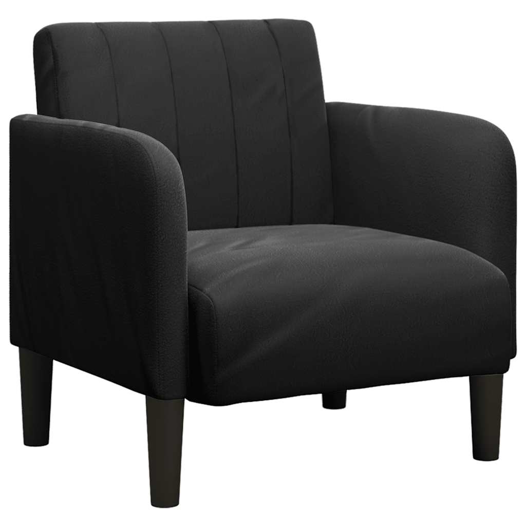Fauteuil avec accoudoirs noir 54 cm velours - XIOS