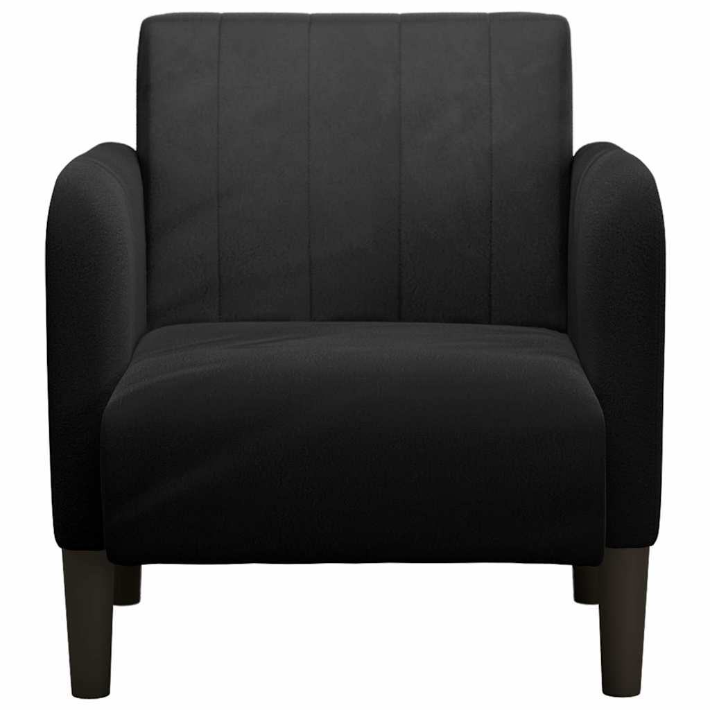 Fauteuil avec accoudoirs noir 54 cm velours - XIOS
