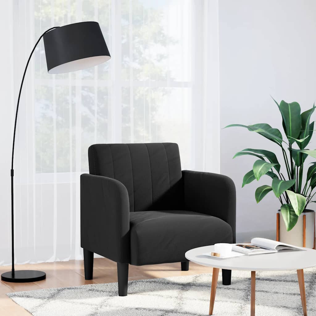 Fauteuil avec accoudoirs noir 54 cm velours - XIOS