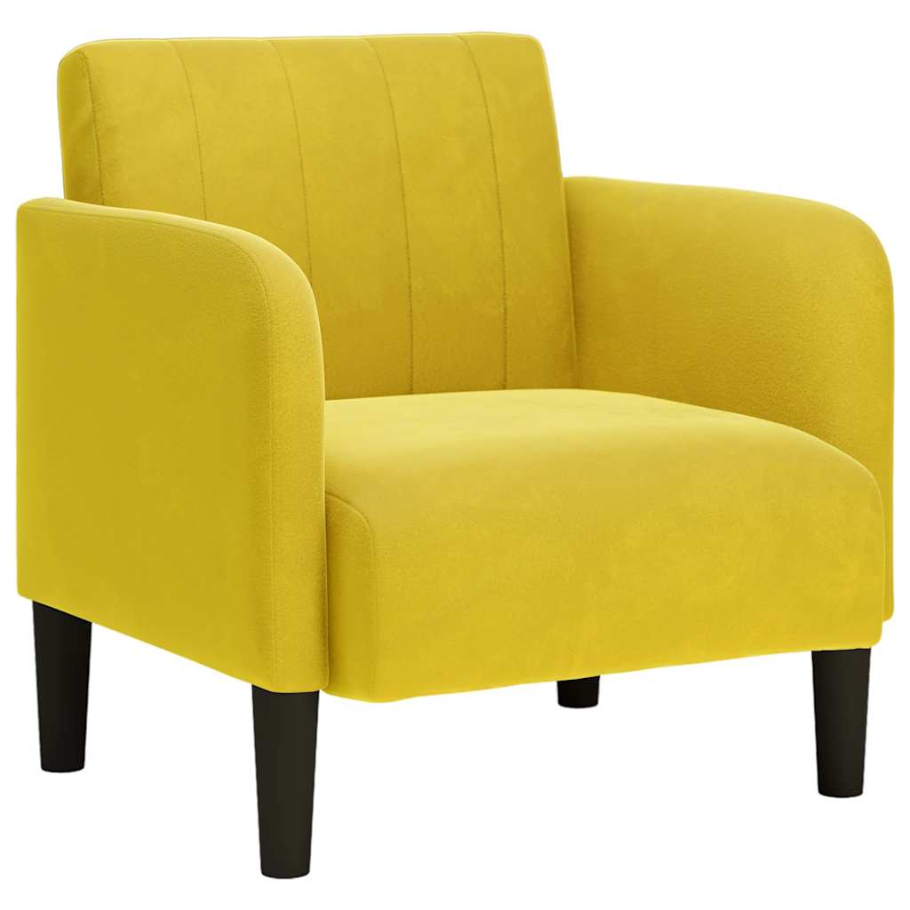 Fauteuil avec accoudoirs jaune 54 cm velours - XIOS