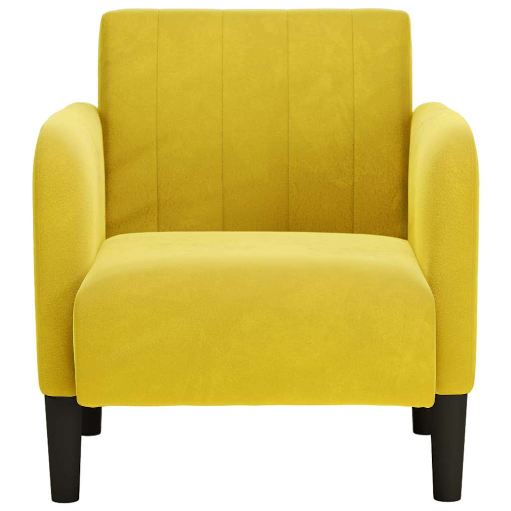 Fauteuil avec accoudoirs jaune 54 cm velours - XIOS