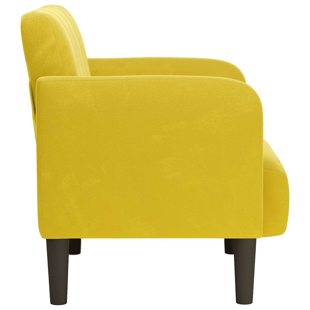 Fauteuil avec accoudoirs jaune 54 cm velours - XIOS