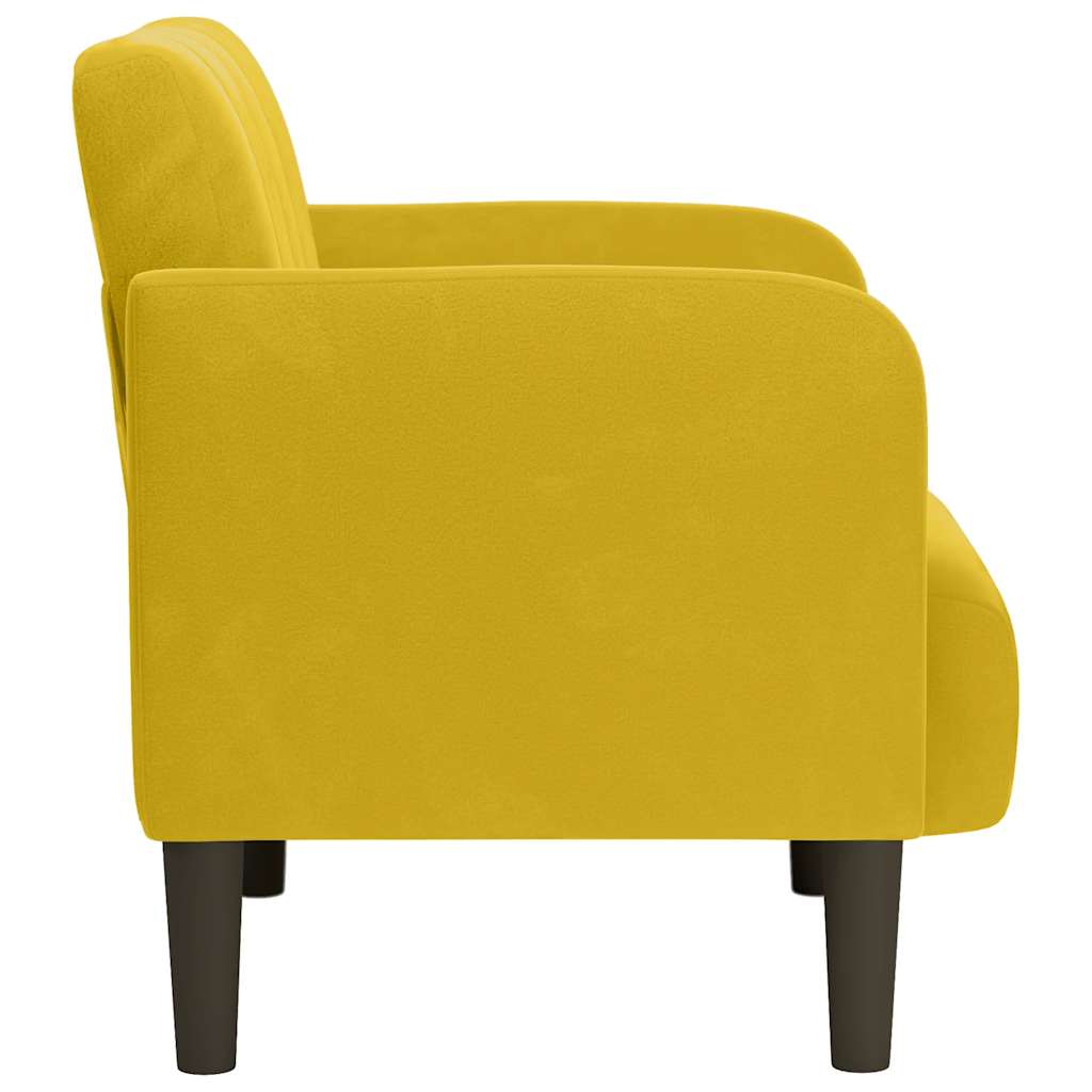Fauteuil avec accoudoirs jaune 54 cm velours