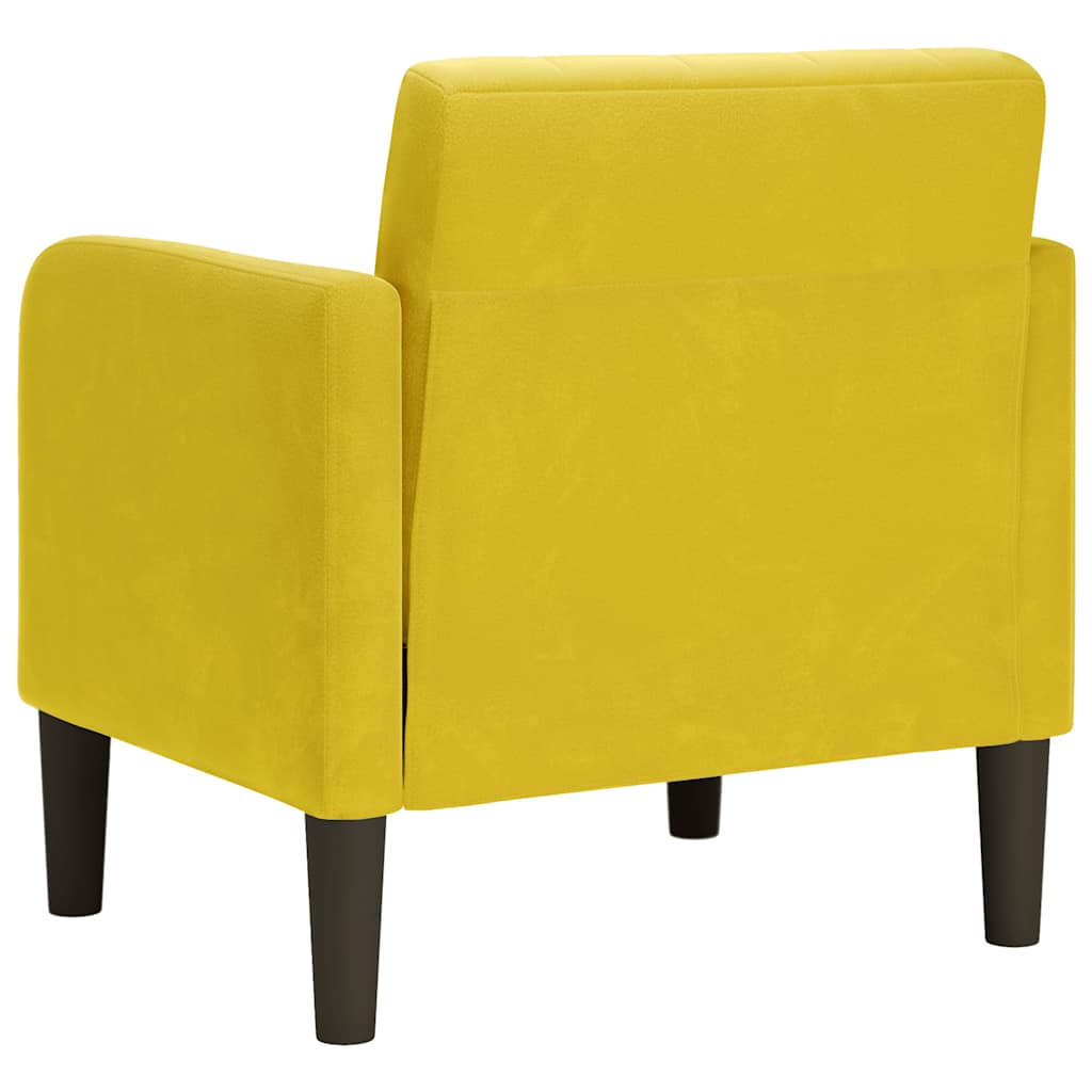 Fauteuil avec accoudoirs jaune 54 cm velours - XIOS