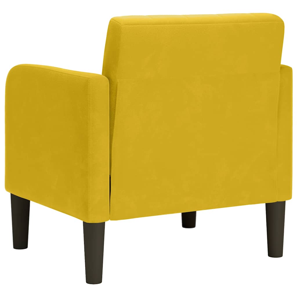 Fauteuil avec accoudoirs jaune 54 cm velours