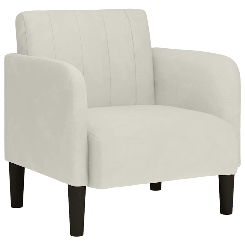 Fauteuil avec accoudoirs crème 54 cm velours