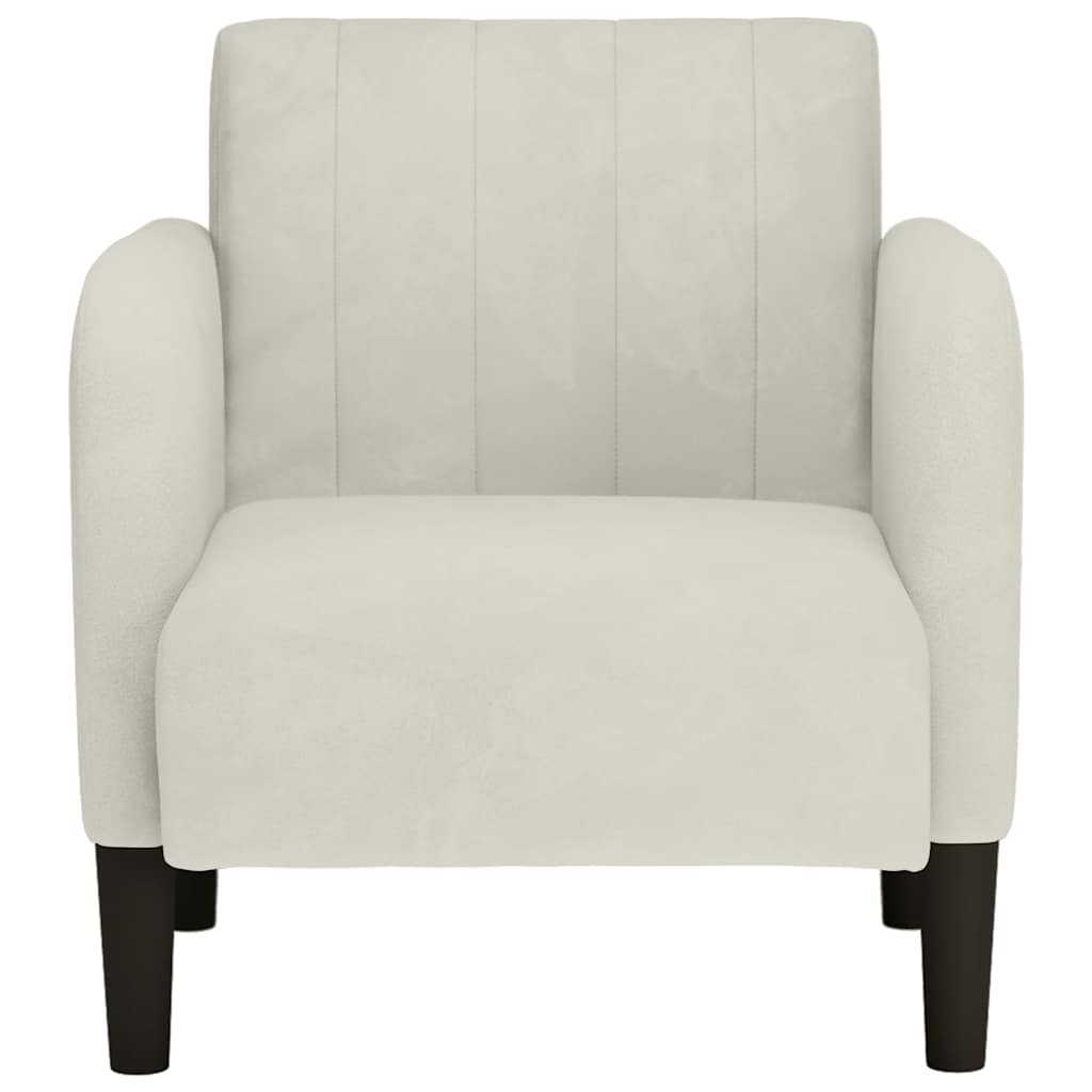 Fauteuil avec accoudoirs crème 54 cm velours