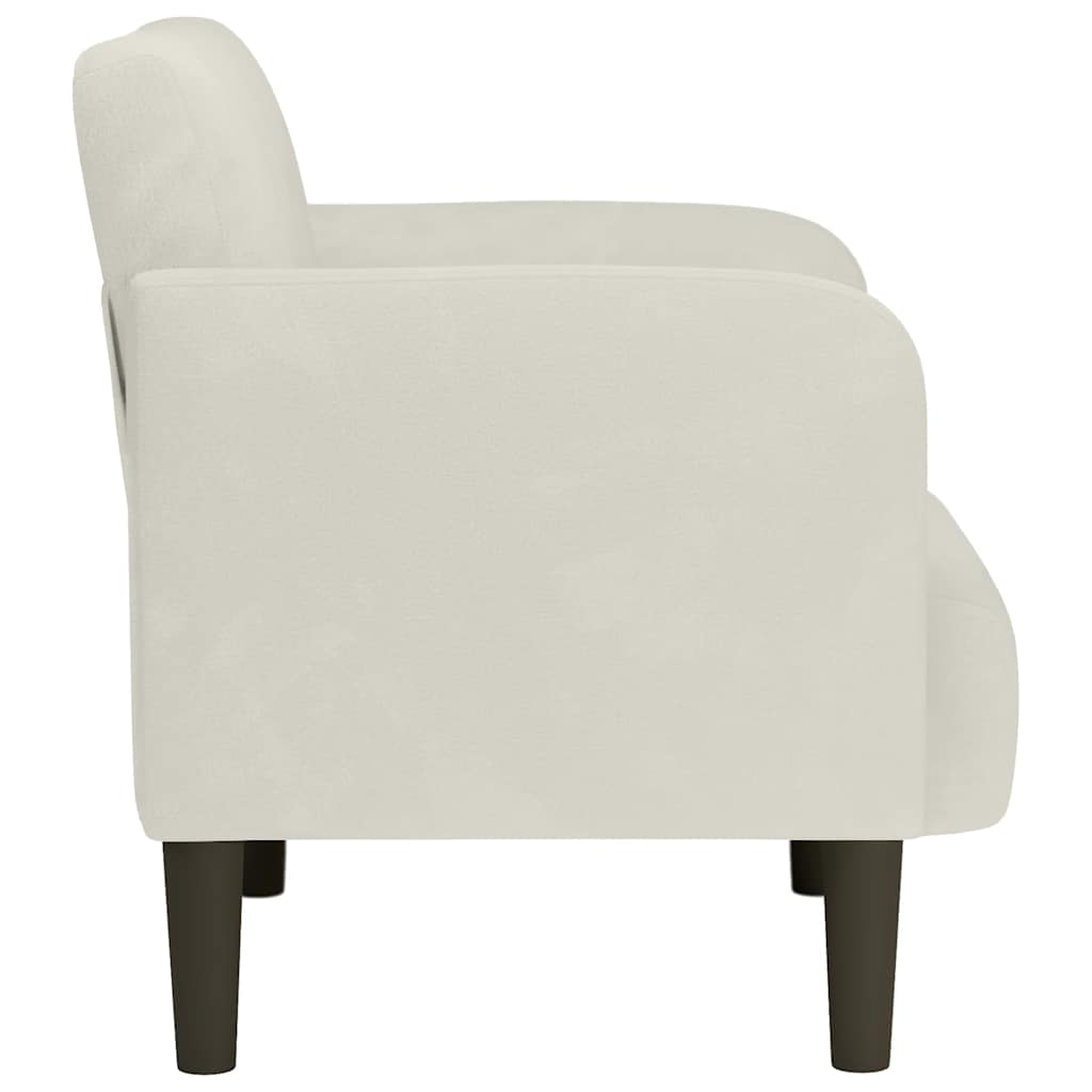 Fauteuil avec accoudoirs crème 54 cm velours