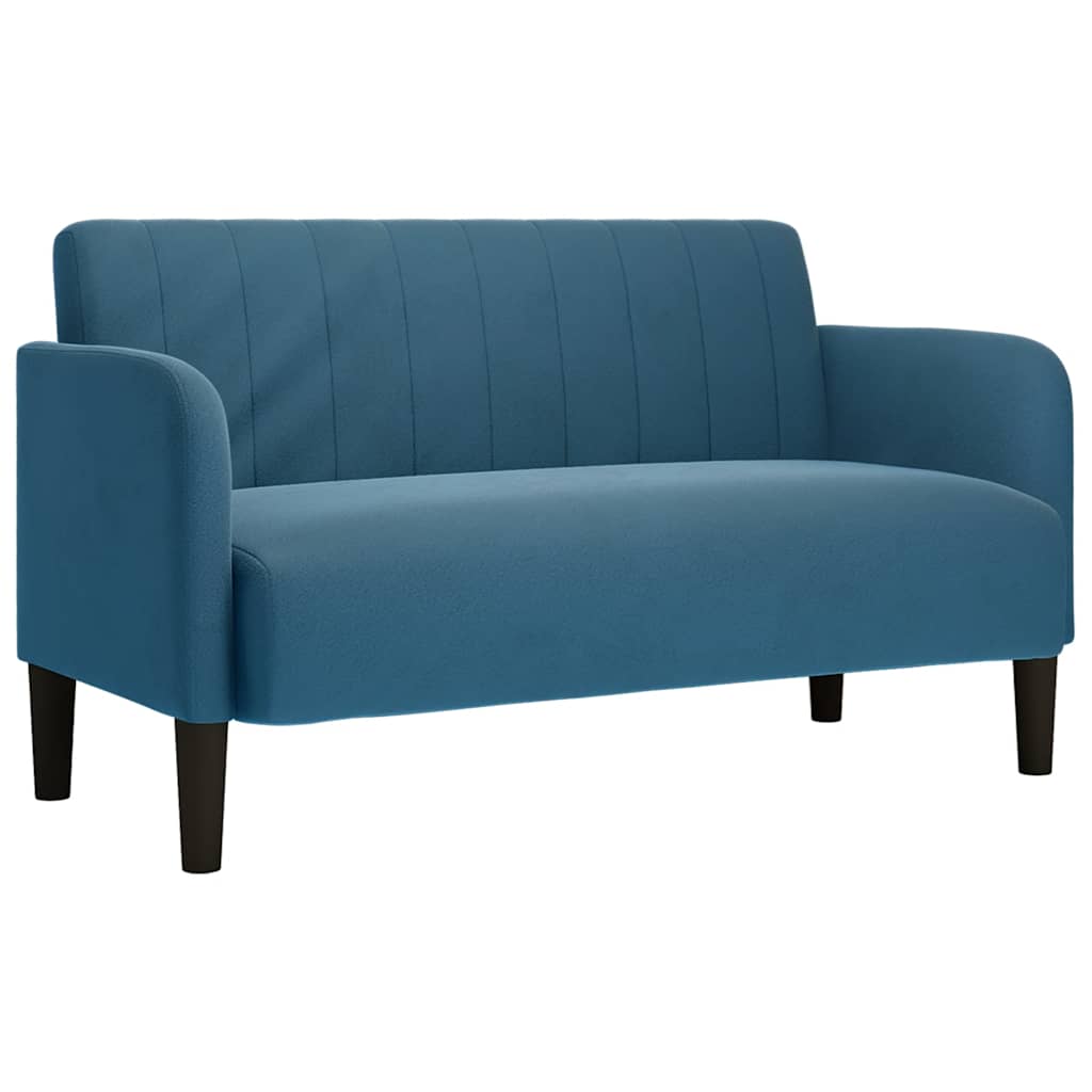 Canapé causeuse bleu 109 cm velours - XIOS