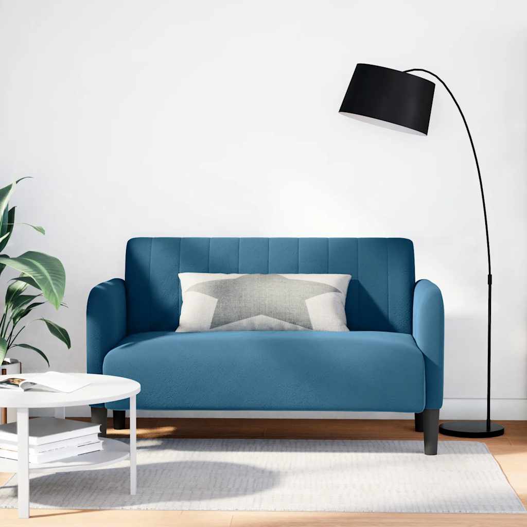 Canapé causeuse bleu 109 cm velours - XIOS