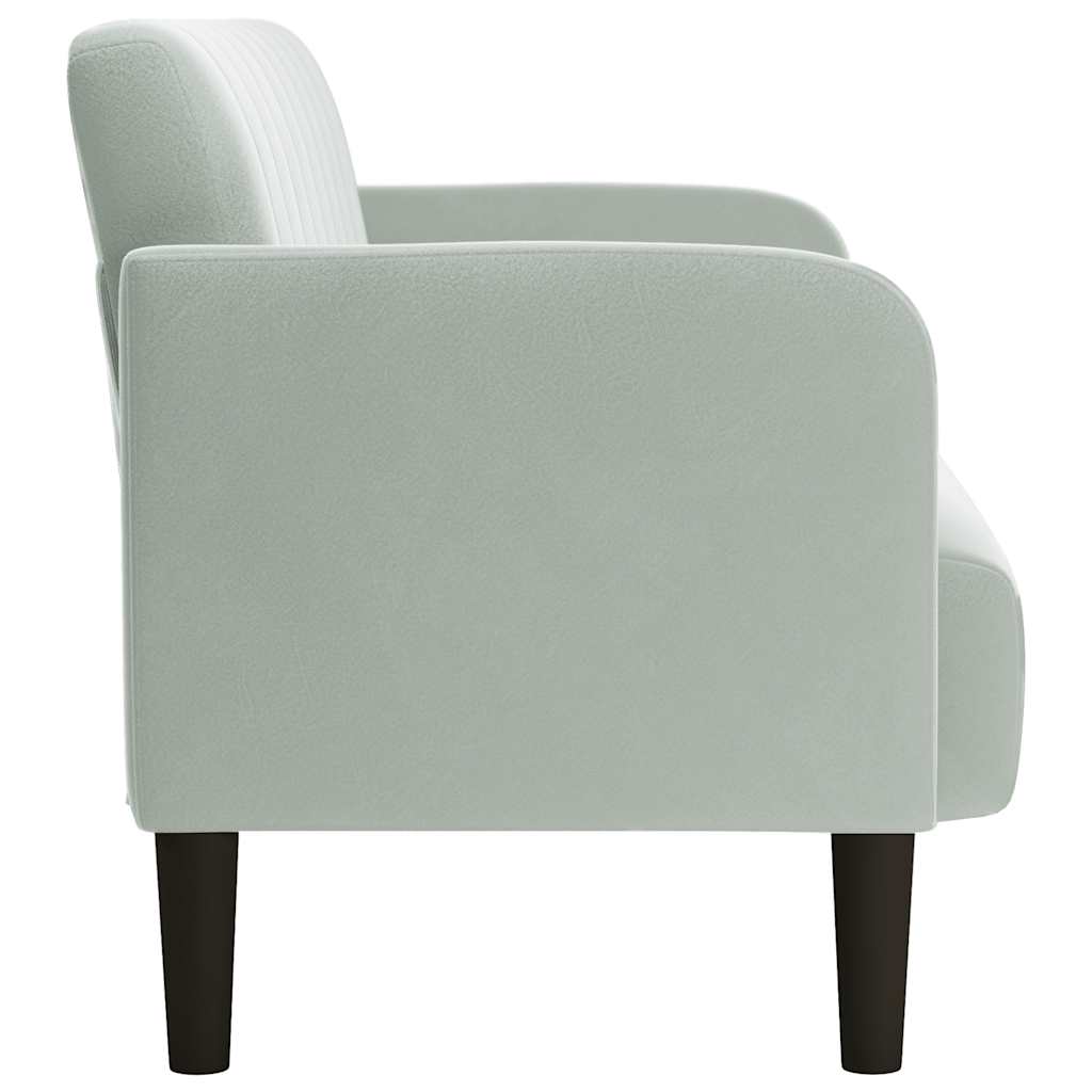 Canapé causeuse gris clair 109 cm velours - XIOS