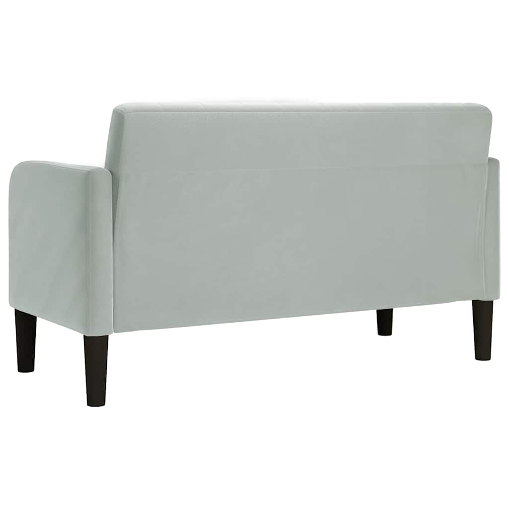 Canapé causeuse gris clair 109 cm velours - XIOS
