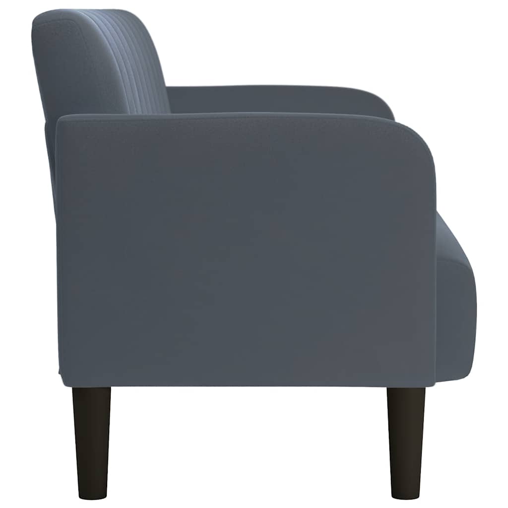 Canapé causeuse gris foncé 109 cm velours - XIOS