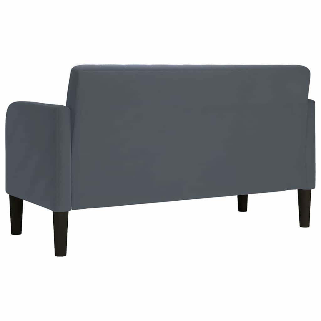 Canapé causeuse gris foncé 109 cm velours - XIOS