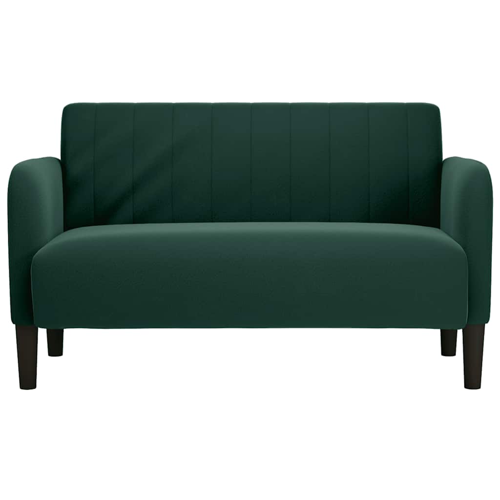 Canapé causeuse vert foncé 109 cm velours - XIOS