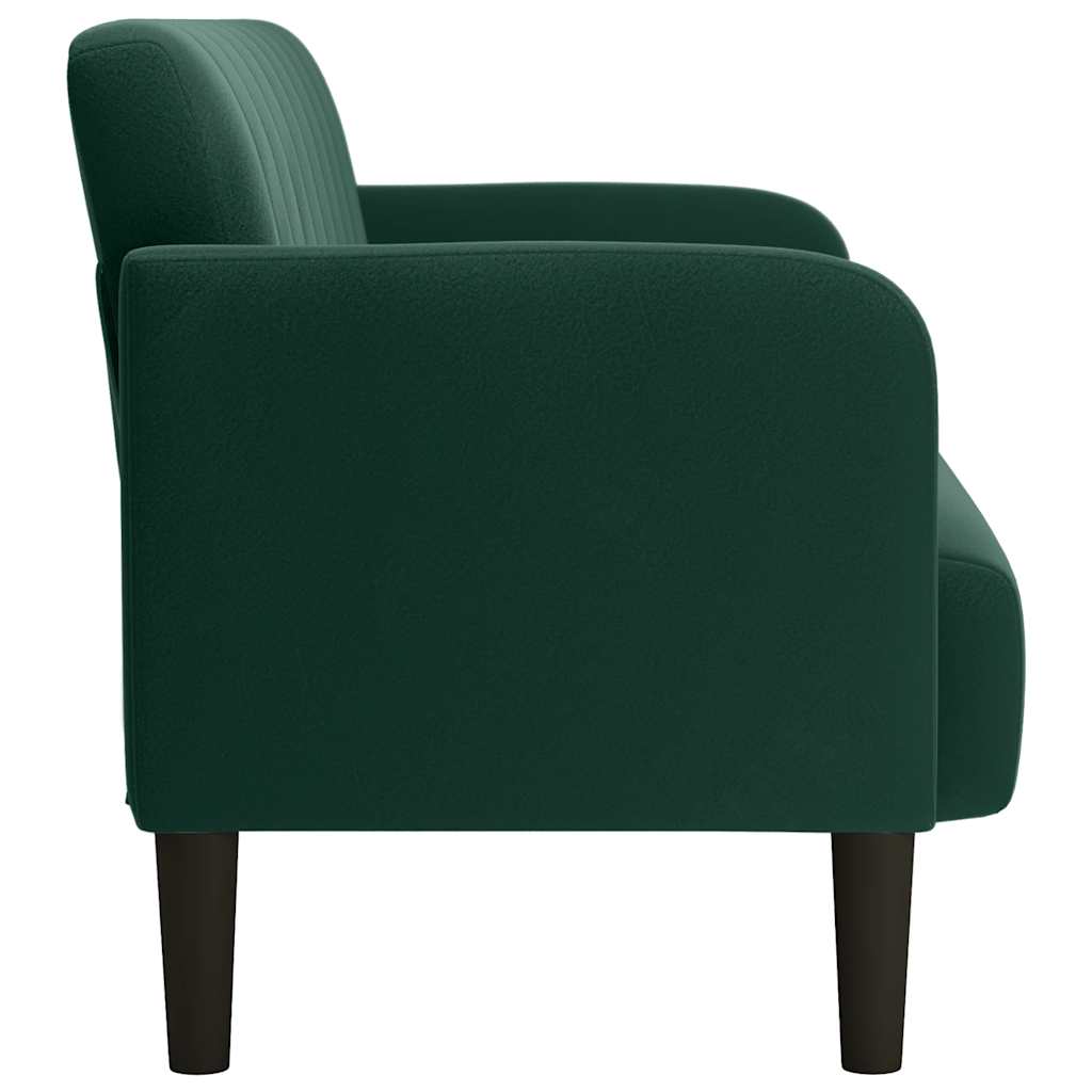 Canapé causeuse vert foncé 109 cm velours - XIOS