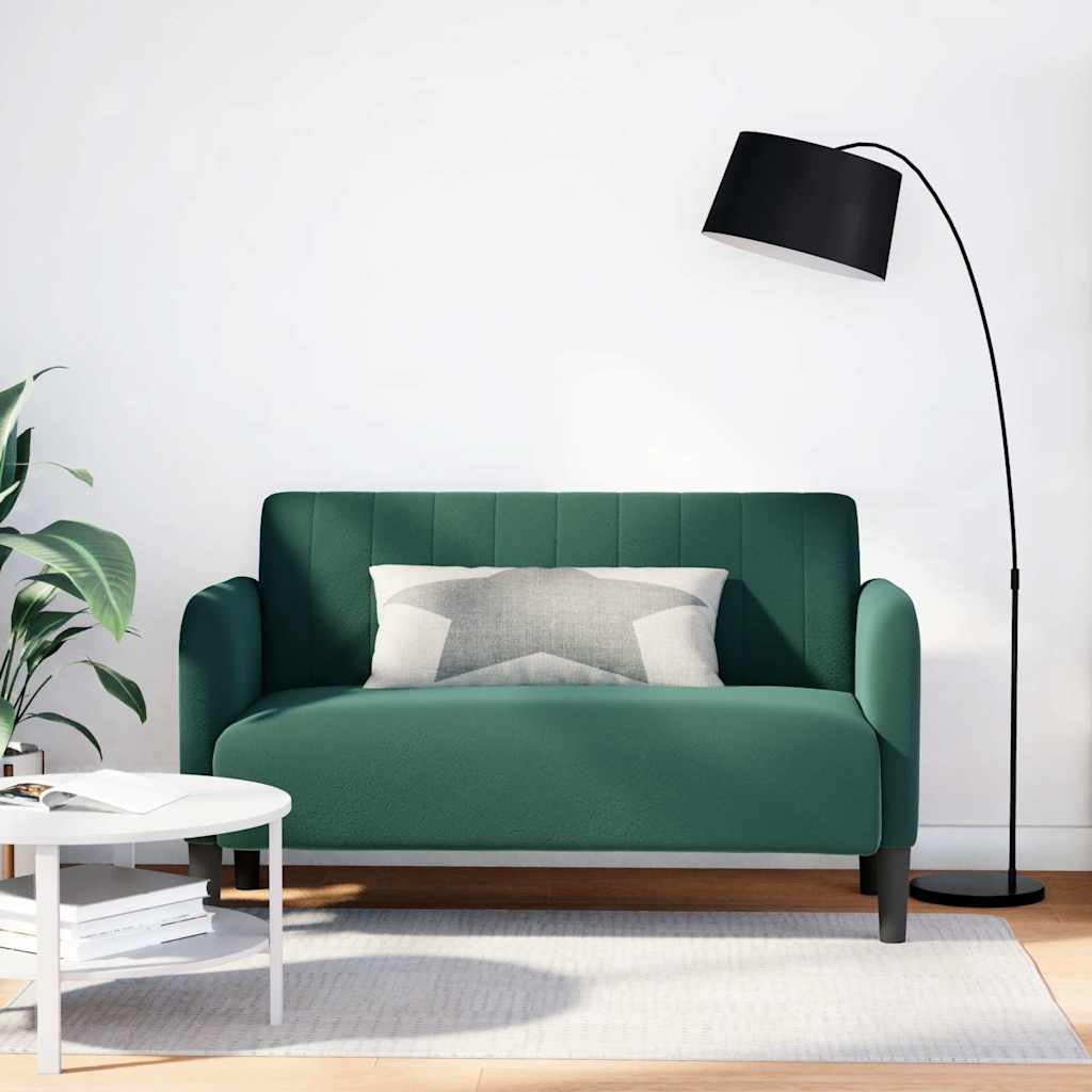 Canapé causeuse vert foncé 109 cm velours - XIOS