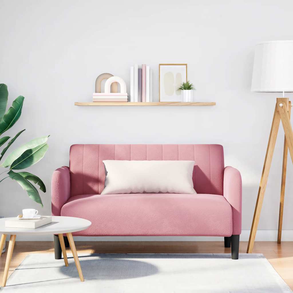 Canapé causeuse rose 109 cm velours - XIOS