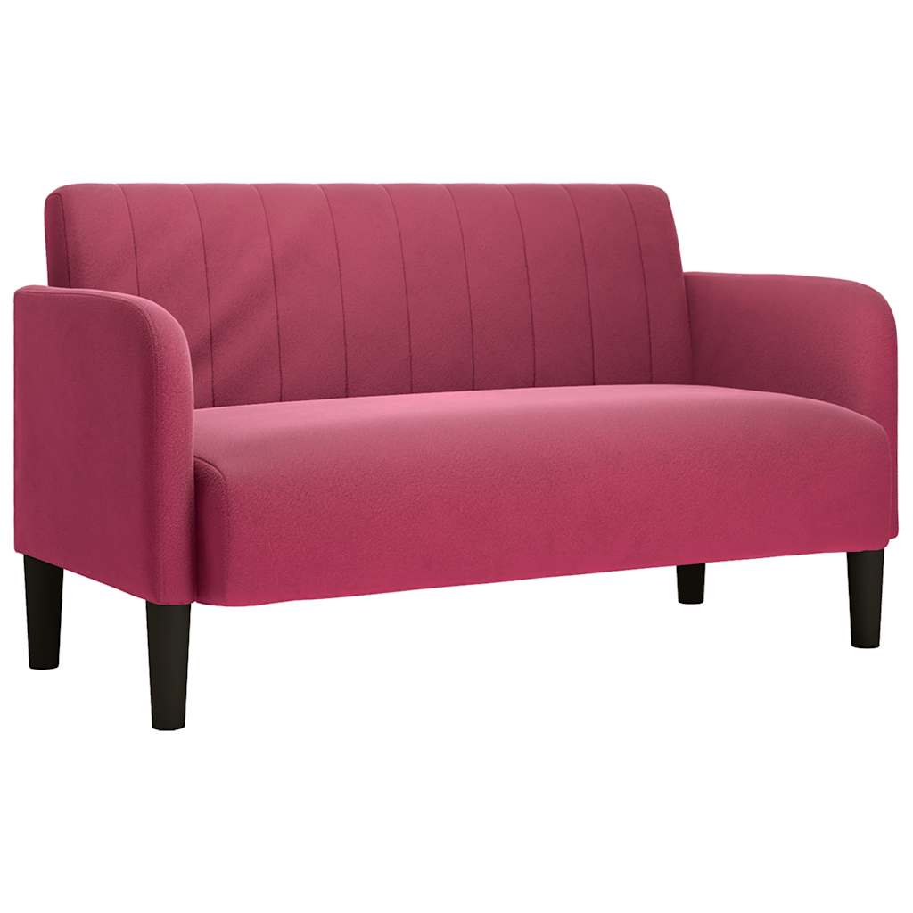 Canapé causeuse rouge bordeaux 109 cm velours - XIOS