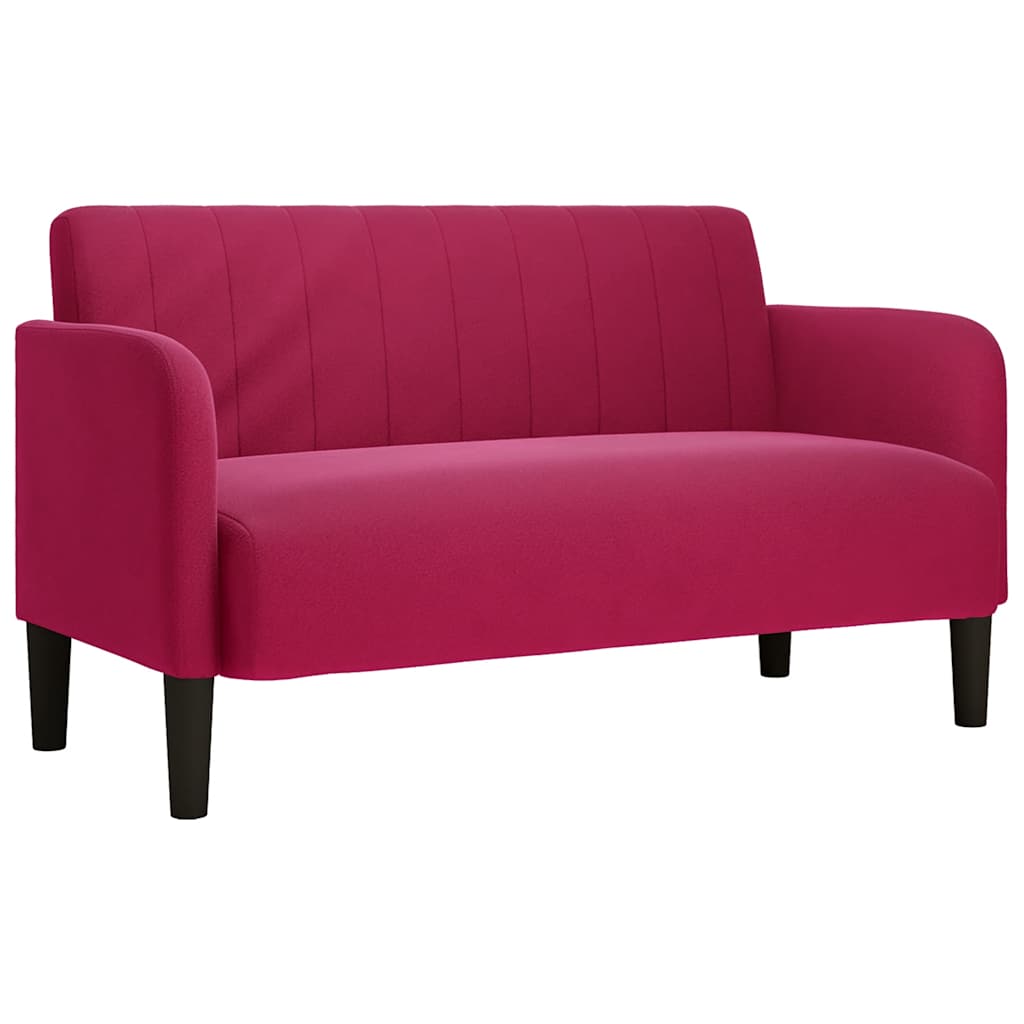 Canapé causeuse rouge bordeaux 109 cm velours - XIOS