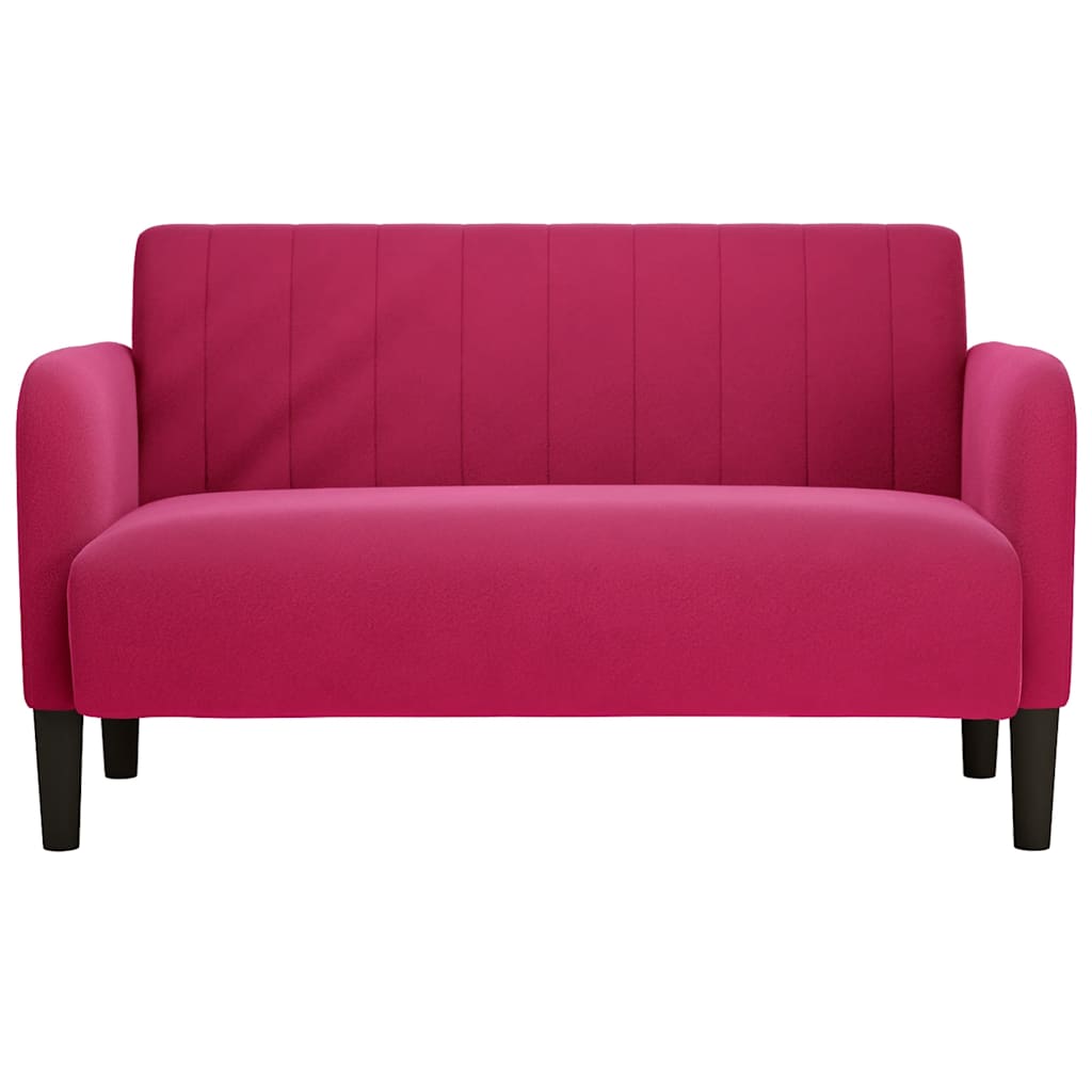 Canapé causeuse rouge bordeaux 109 cm velours - XIOS