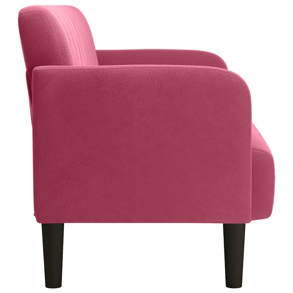 Canapé causeuse rouge bordeaux 109 cm velours - XIOS
