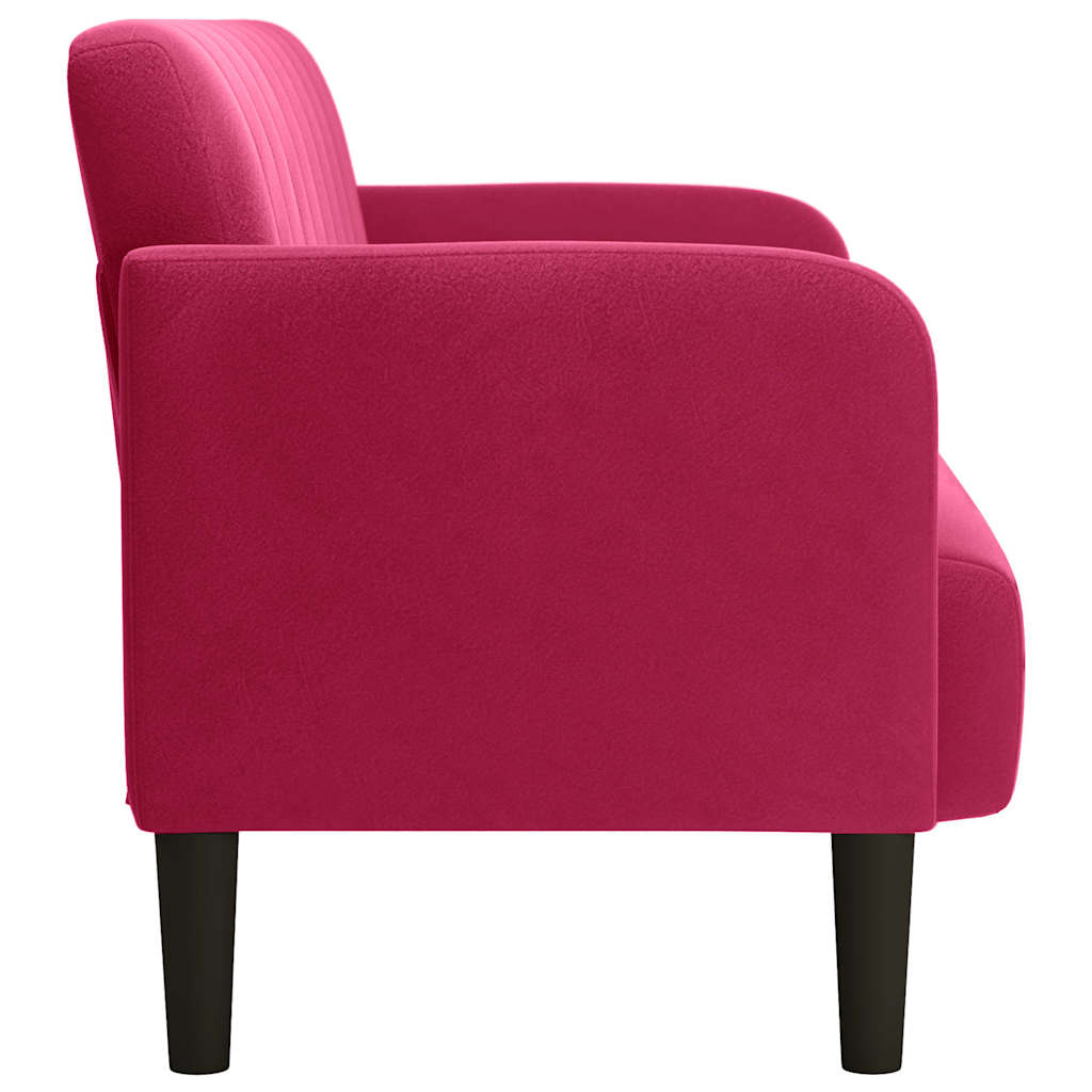Canapé causeuse rouge bordeaux 109 cm velours - XIOS