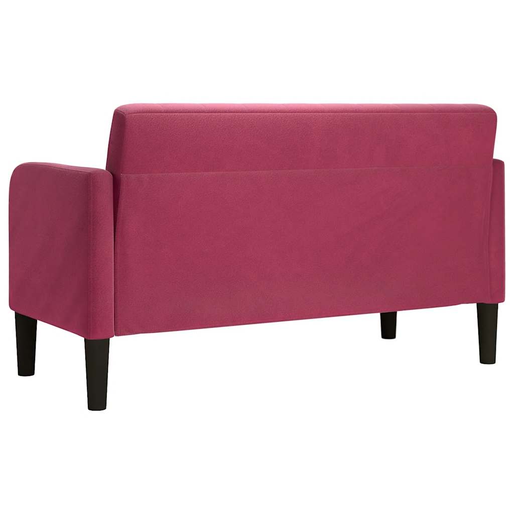 Canapé causeuse rouge bordeaux 109 cm velours - XIOS